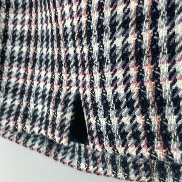 VTG 90s Simon Chang Designer 100% Wool Houndstooth Knee Length Skirt M/L - Picture 7 of 13
